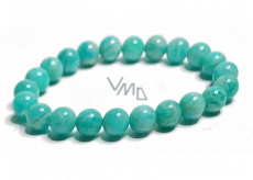 Amazonite bracelet elastic natural stone, ball 8 mm / 16 - 17 cm, stone of hope