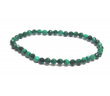 Malachite facet bracelet elastic natural stone, ball 4 mm / 16 - 17 cm, wishing stone