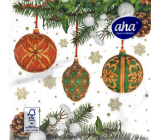 Aha Paper napkins 3 layers 33 x 33 cm 20 pieces Christmas white, hanging decorations
