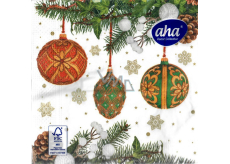 Aha Paper napkins 3 layers 33 x 33 cm 20 pieces Christmas white, hanging decorations