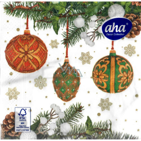 Aha Paper napkins 3 layers 33 x 33 cm 20 pieces Christmas white, hanging decorations