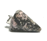 Rhodonite pendulum natural stone 2,2 cm, stone of forgiveness