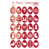 Arch Easter Decorative Stickers Holographic Eggs Red 12 x 18 cm