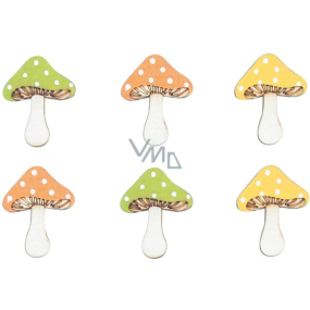 Wooden mushrooms with glue 3,5 cm 6 pieces
