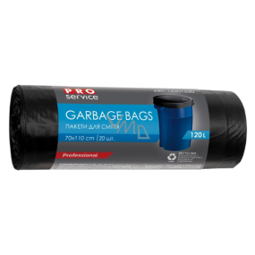 Pro Service Garbage Bags black 20 µ, 120 litres 70 x 110 cm 20 pieces