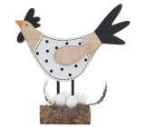 Black and white hen for standing 16 cm