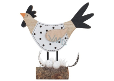 Black and white hen for standing 16 cm