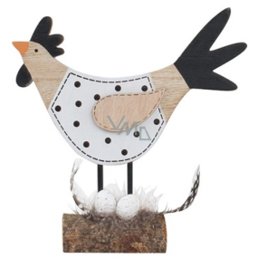 Black and white hen for standing 16 cm