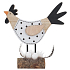 Black and white hen for standing 16 cm