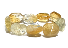 Citrine bracelet elastic polished faceted from natural stone, approx. 4 cm / 17 cm AAA quality, stone of abundance, success