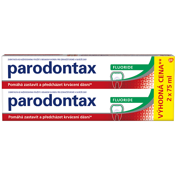 Parodontax Fluoride toothpaste against bleeding gums 2 x 75 ml, duopack