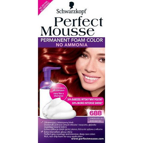 Perfect Mousse Permanent Color Hair Color 688 Red Burgundy