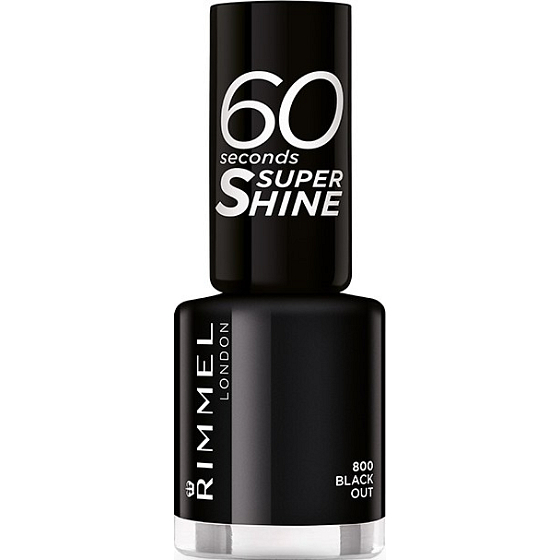 Rimmel London 60 Seconds Super Shine Nail Polish nail polish 800 Black Out 8 ml