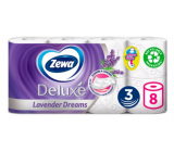 Zewa Deluxe Aqua Tube Lavender Dreams Perfumed Toilet Paper 150 shreds 3 ply 8 pieces, flushable roll