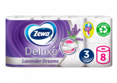 Zewa Deluxe Aqua Tube Lavender Dreams Perfumed Toilet Paper 150 shreds 3 ply 8 pieces, flushable roll