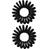 Hair band spiral plastic black 3 x 1 cm 2 pieces