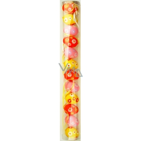 Plastic eggs with flowers 4 cm in a tube of 12 pieces