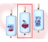 Lima Me to You Teddy bears and hearts with decal candle white cylinder 50 x 100 mm 1 piece