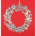 Wreath wooden silver glitter 23 cm