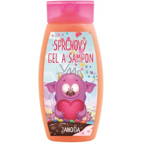 Bohemia Gifts Monsters Strawberry 2in1 shower gel and shampoo for children 250 ml
