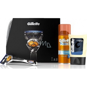 Gillette Fusion ProGlide razor + 75 ml shaving gel + 50 ml after shave balm + travel bag, cosmetic set for men