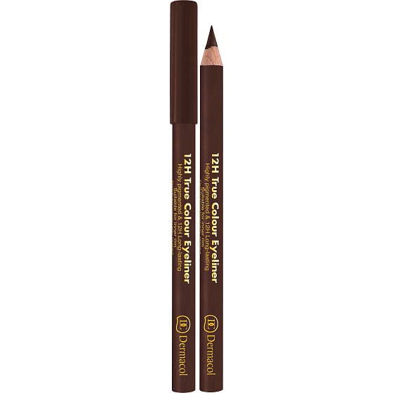 Dermacol 12h True Colour Eyeliner wooden eye pencil 06 Dark brown 2 g