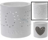 Bolsius Aromalampa ceramic with the inscription Home white 100 mm