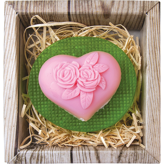Bohemia Gifts Heart and flower handmade toilet soap in a box of 80 g