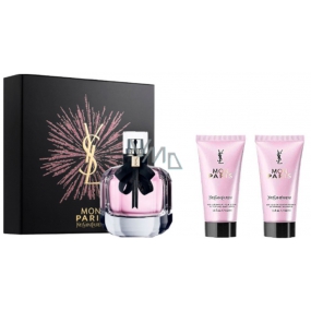 Yves Saint Laurent Mon Paris perfumed water for women 50 ml + body lotion 50 ml + shower gel 50 ml, gift set