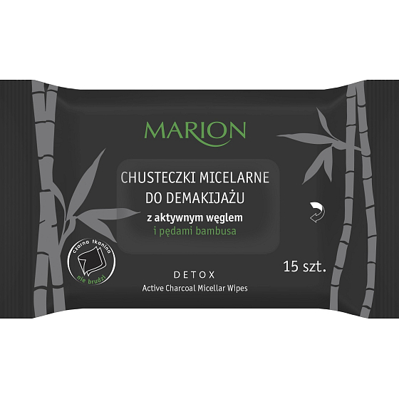 Marion Detox Active Charcoal micellar wet make-up wipes 15 pieces
