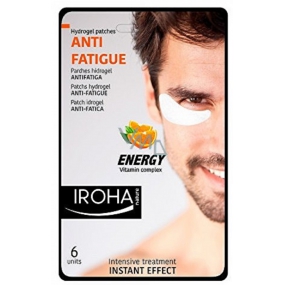 Iroha Anti-Fatigue Energy Hydrogel pads under tired eyes for men with vitamin complex 6 pieces
