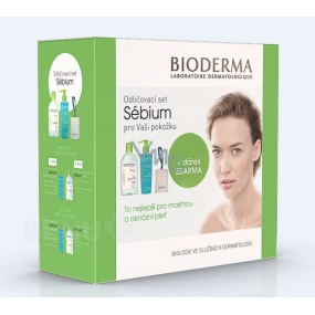 Bioderma Sebium H2O Lotion 500 ml + Mousant Cleansing Foam Gel 200 ml + tampons, cosmetic set