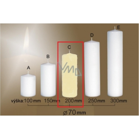 Lima Gastro smooth candle ivory cylinder 70 x 200 mm 1 piece