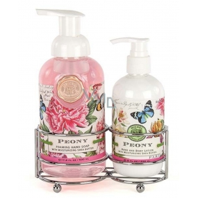 Michel Design Works Peony foaming liquid hand soap 530 ml + hand and body lotion 236 ml, cosmetic set