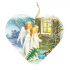 Bohemia Gifts Decorative wooden heart with the print Three Angels 13 cm