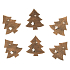 Wooden trees on a peg 4 cm, 6 pieces