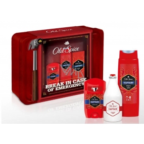 Old Spice Captain Grooming Tin deodorant stick for men 50 ml + shower gel 250 ml + aftershave balm 100 ml, cosmetic set