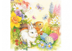 Aha Paper napkins 3 ply 33 x 33 cm 20 pieces Easter two bunnies, butterflies, eggs, flowers
