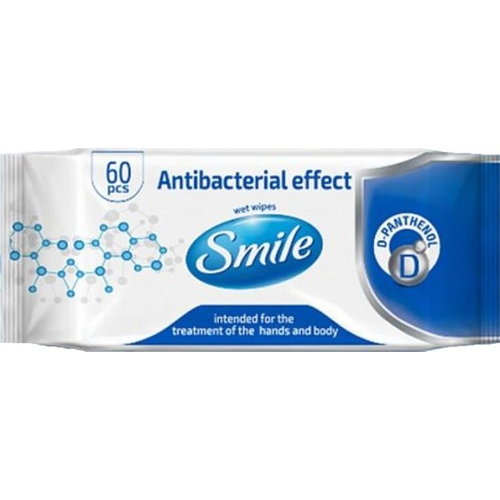 Smile Wet Wipes wet wipes for hands and body with antibacterial effect 60 pieces