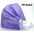 Veil 3-layer protective non-woven disposable, low breathing resistance 10 pieces purple with wide rubber bands