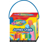 Colorino Jumbo Chalk sidewalk chalk box with handle 8 colors 15 pieces