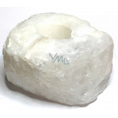 Crystal Candlestick raw natural stone 110 x 110 x 60 mm 1 piece, stone stones