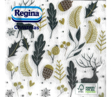 Regina Paper napkins 1 ply 33 x 33 cm 20 pieces Christmas gold and black leaves