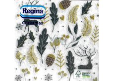 Regina Paper napkins 1 ply 33 x 33 cm 20 pieces Christmas gold and black leaves