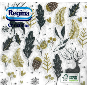 Regina Paper napkins 1 ply 33 x 33 cm 20 pieces Christmas gold and black leaves