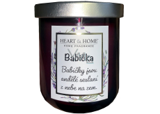 Heart & Home Sweet cherry soy scented candle with inscription Grandma 110 g