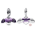 Charm Sterling silver 925 Vampire heart with wings, Vampire, Halloween bracelet pendant
