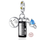 Charm Sterling silver 925 Piano - keys 3in1, pendant on bracelet interests