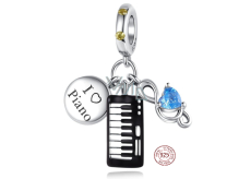 Charm Sterling silver 925 Piano - keys 3in1, pendant on bracelet interests