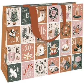 Nekupto Gift paper bag with embossing 30 x 23 x 12 cm Christmas advent calendar